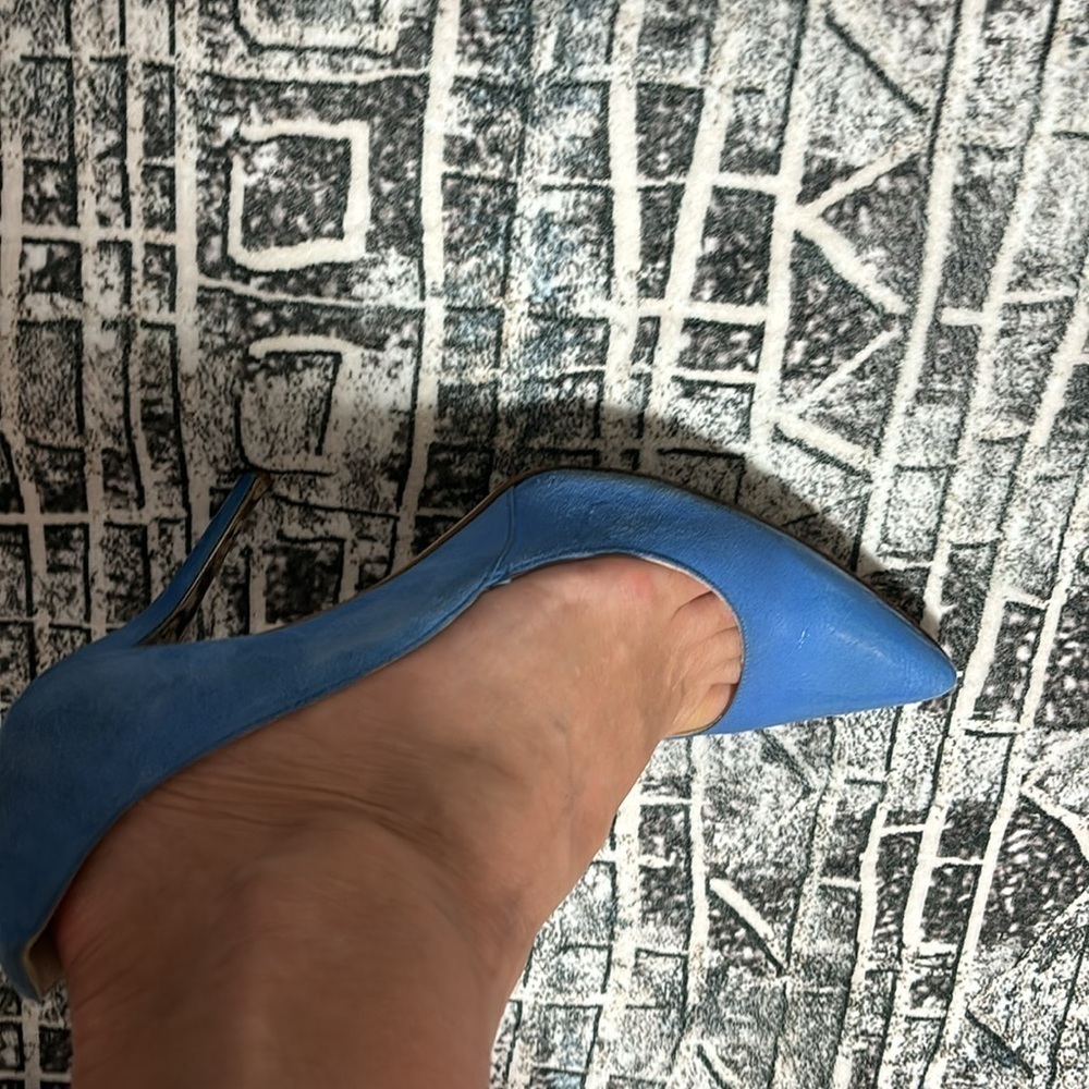 Oscar de la renta blue leather pump - Picture 9 of 16